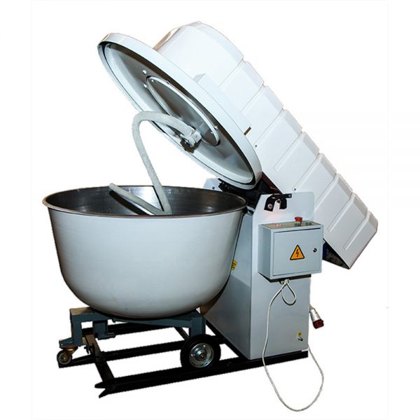 Dough mixing machine TMM-140 with a rolling bowl made of stainless steel. become